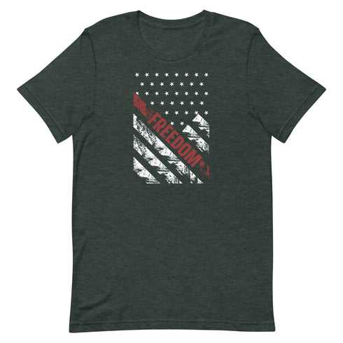 Freedom American Flag Grunge Style Military Patriotic Pro America Graphic t-shirt - Mainstream Freedom