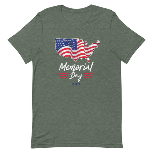 Memorial Day American Flag Short-sleeve unisex t-shirt - Mainstream Freedom