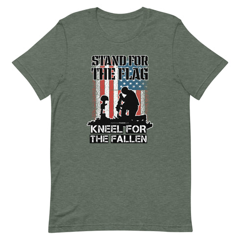Stand For The Flag Kneel For The Fallen Short-sleeve unisex t-shirt - Mainstream Freedom