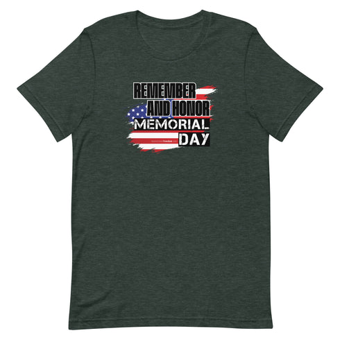 Remember and Honor Memorial Day Short-sleeve unisex t-shirt - Mainstream Freedom