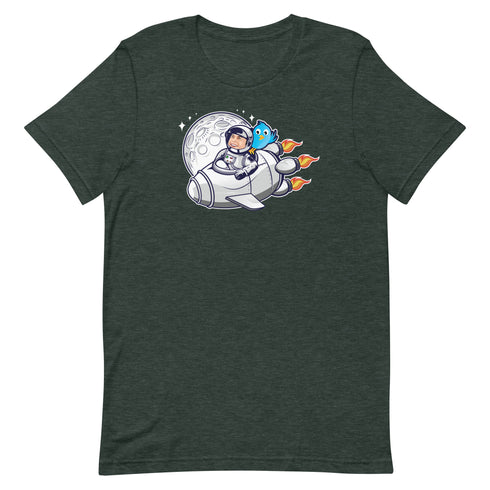 Elon Musk On A Spaceship With Twitter On Board Short-sleeve unisex t-shirt Elon Musk t-shirt - Mainstream Freedom