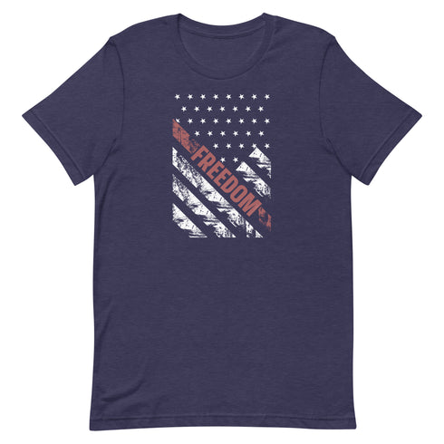 Freedom American Flag Grunge Style Military Patriotic Pro America Graphic t-shirt - Mainstream Freedom