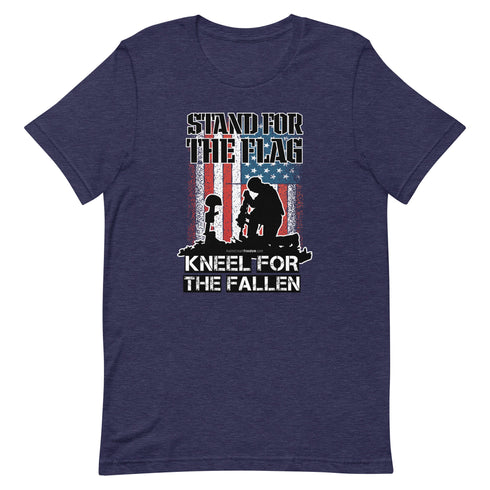 Stand For The Flag Kneel For The Fallen Short-sleeve unisex t-shirt - Mainstream Freedom