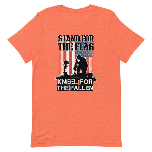 Stand For The Flag Kneel For The Fallen Short-sleeve unisex t-shirt - Mainstream Freedom
