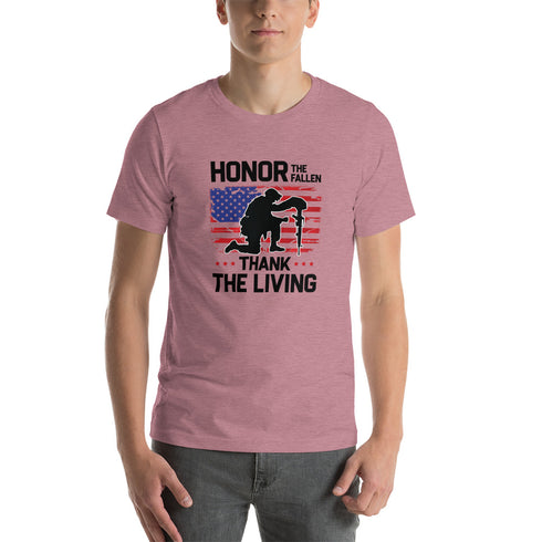 Honor The Fallen Thank The Living Memorial Day Short-sleeve unisex t-shirt - Mainstream Freedom
