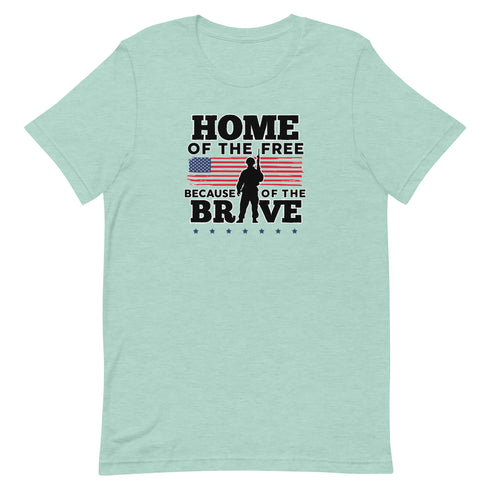 Home Of The Free Because Of The Brave Memorial Day Short-sleeve unisex t-shirt - Mainstream Freedom