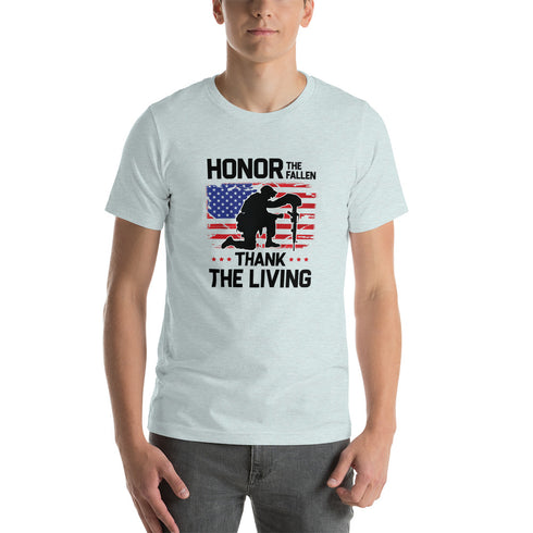 Honor The Fallen Thank The Living Memorial Day Short-sleeve unisex t-shirt - Mainstream Freedom