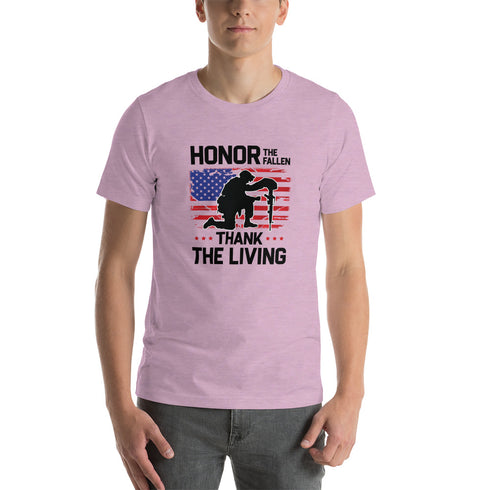 Honor The Fallen Thank The Living Memorial Day Short-sleeve unisex t-shirt - Mainstream Freedom