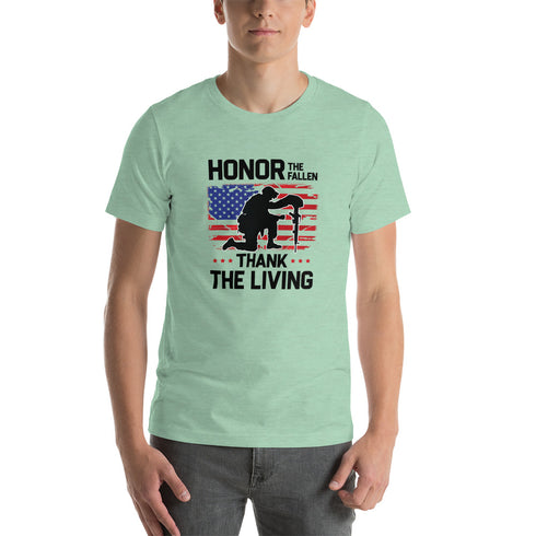 Honor The Fallen Thank The Living Memorial Day Short-sleeve unisex t-shirt - Mainstream Freedom