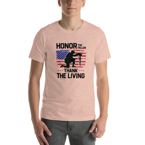 Honor The Fallen Thank The Living Memorial Day Short-sleeve unisex t-shirt - Mainstream Freedom