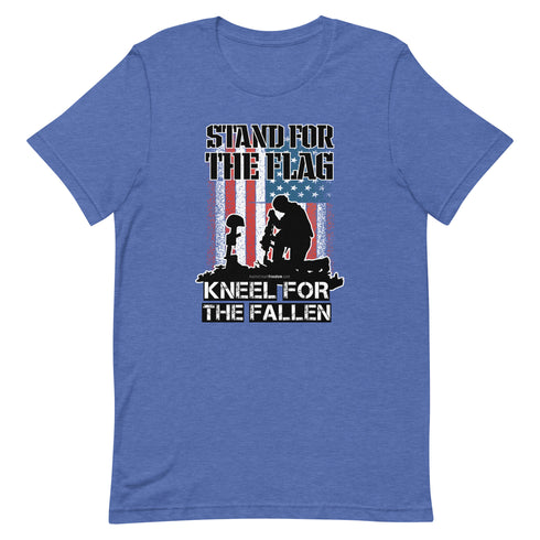 Stand For The Flag Kneel For The Fallen Short-sleeve unisex t-shirt - Mainstream Freedom