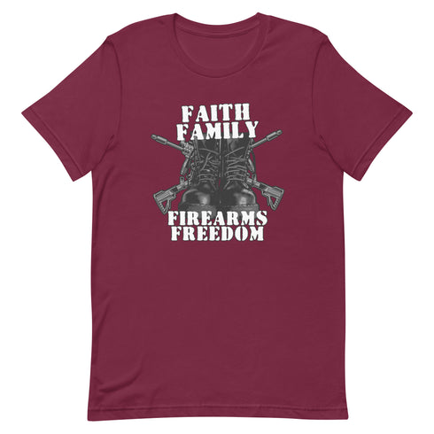 Faith Family Firearms Freedom Unisex t-shirt - Mainstream Freedom