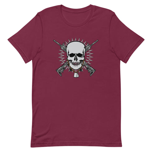 Skull with Guns and Bullets Unisex t-shirt - Mainstream Freedom