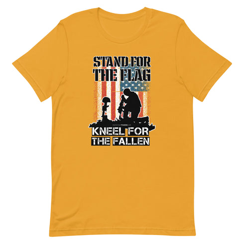Stand For The Flag Kneel For The Fallen Short-sleeve unisex t-shirt - Mainstream Freedom