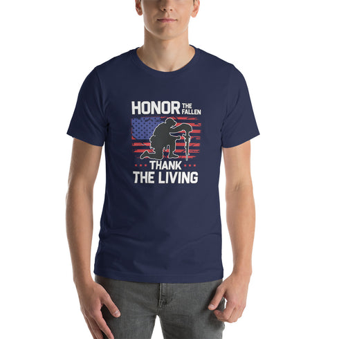 Honor The Fallen Thank The Living Memorial Day Short-sleeve unisex t-shirt - Mainstream Freedom