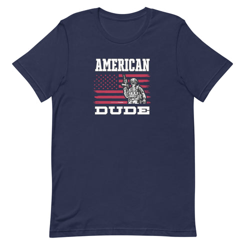American Dude With American Flag Patriotic Graphic t-shirt - Mainstream Freedom