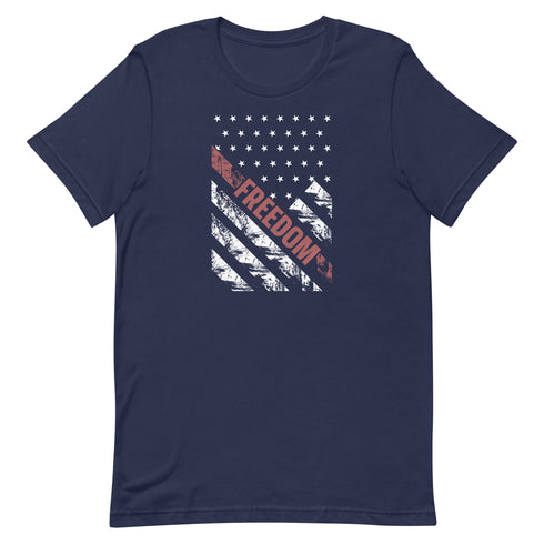 Freedom American Flag Grunge Style Military Patriotic Pro America Graphic t-shirt - Mainstream Freedom