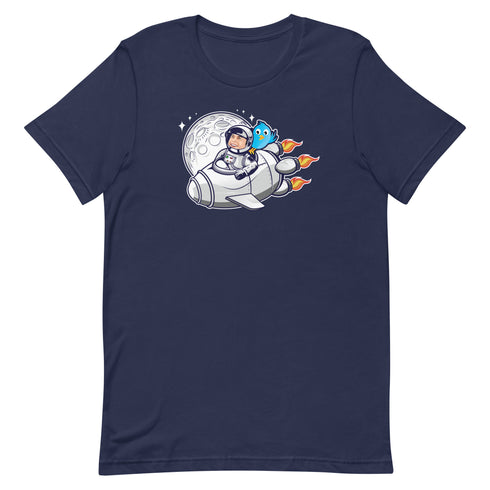 Elon Musk On A Spaceship With Twitter On Board Short-sleeve unisex t-shirt Elon Musk t-shirt - Mainstream Freedom
