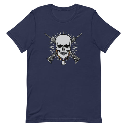 Skull with Guns and Bullets Unisex t-shirt - Mainstream Freedom