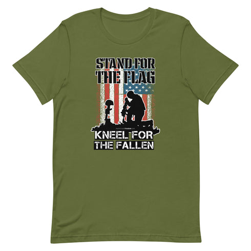Stand For The Flag Kneel For The Fallen Short-sleeve unisex t-shirt - Mainstream Freedom