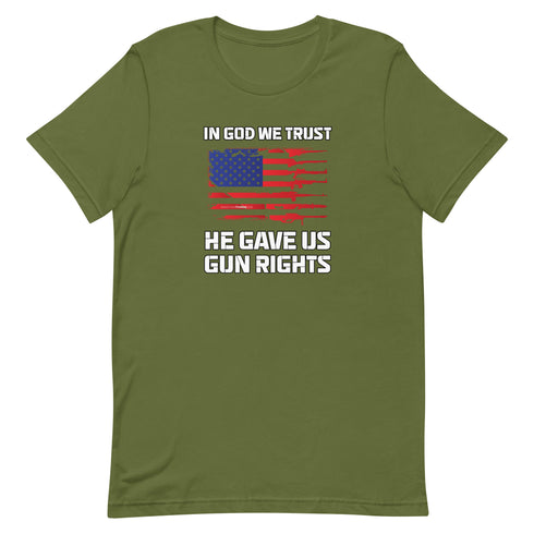 In God We Trust, He Gave Us Gun Rights Pro Gun Pro 2a Pro America Short-sleeve unisex t-shirt - Mainstream Freedom