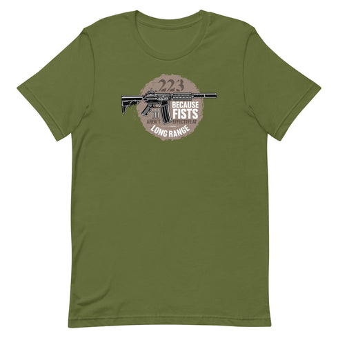 .223 Because Fists Aren't Effective Short-sleeve Pro 2nd Amendment t-shirt - Mainstream Freedom