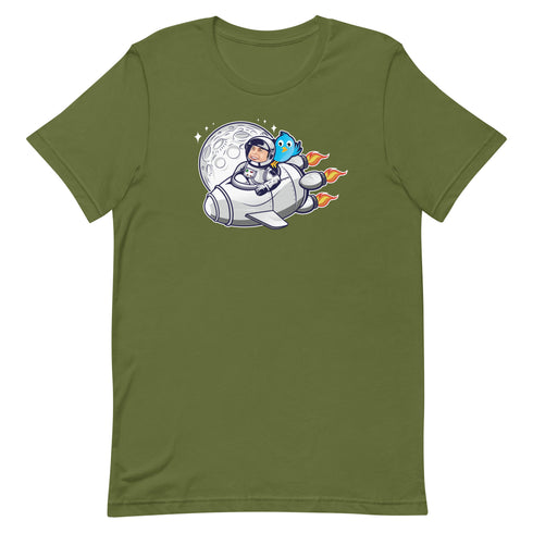 Elon Musk On A Spaceship With Twitter On Board Short-sleeve unisex t-shirt Elon Musk t-shirt - Mainstream Freedom