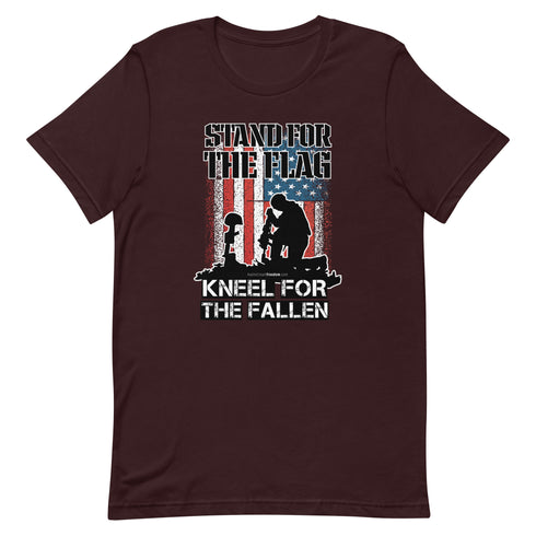 Stand For The Flag Kneel For The Fallen Short-sleeve unisex t-shirt - Mainstream Freedom