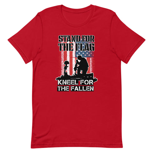 Stand For The Flag Kneel For The Fallen Short-sleeve unisex t-shirt - Mainstream Freedom