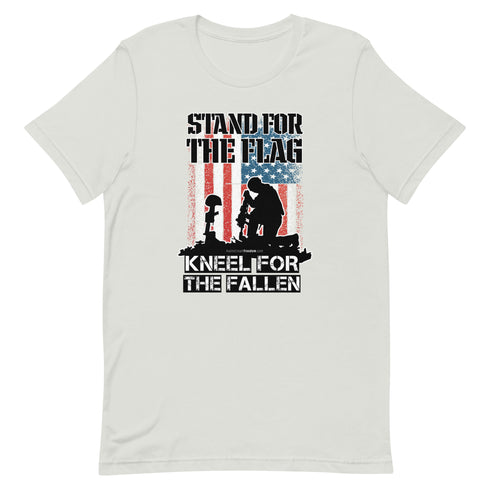 Stand For The Flag Kneel For The Fallen Short-sleeve unisex t-shirt - Mainstream Freedom