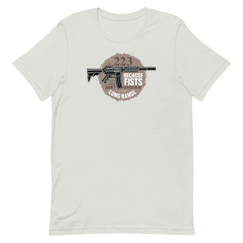 .223 Because Fists Aren't Effective Short-sleeve Pro 2nd Amendment t-shirt - Mainstream Freedom