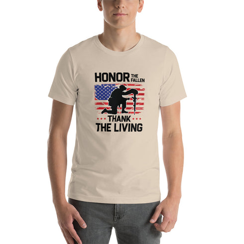 Honor The Fallen Thank The Living Memorial Day Short-sleeve unisex t-shirt - Mainstream Freedom