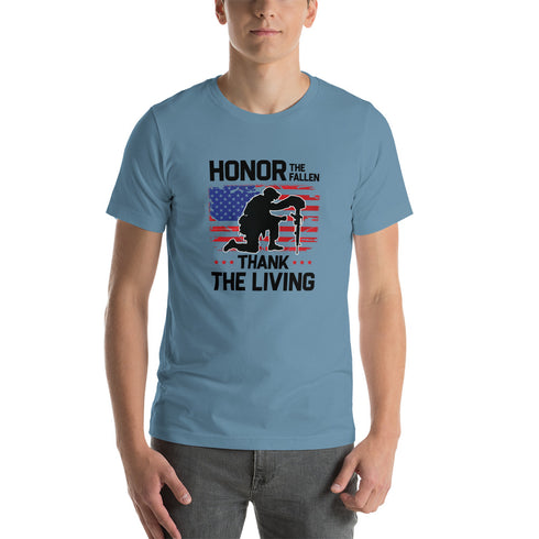 Honor The Fallen Thank The Living Memorial Day Short-sleeve unisex t-shirt - Mainstream Freedom