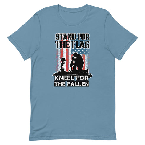 Stand For The Flag Kneel For The Fallen Short-sleeve unisex t-shirt - Mainstream Freedom