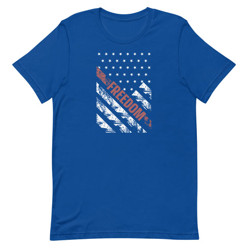 Freedom American Flag Grunge Style Military Patriotic Pro America Graphic t-shirt - Mainstream Freedom