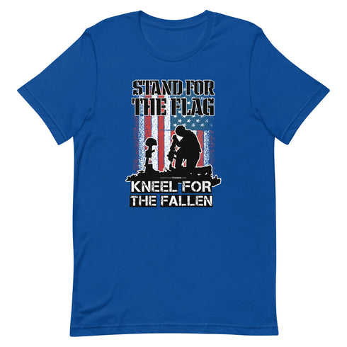 Stand For The Flag Kneel For The Fallen Short-sleeve unisex t-shirt - Mainstream Freedom