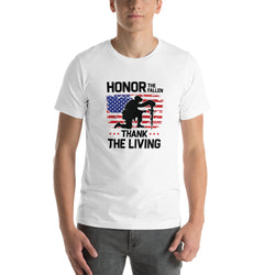 Honor The Fallen Thank The Living Memorial Day Short-sleeve unisex t-shirt - Mainstream Freedom
