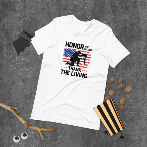 Honor The Fallen Thank The Living Memorial Day Short-sleeve unisex t-shirt - Mainstream Freedom