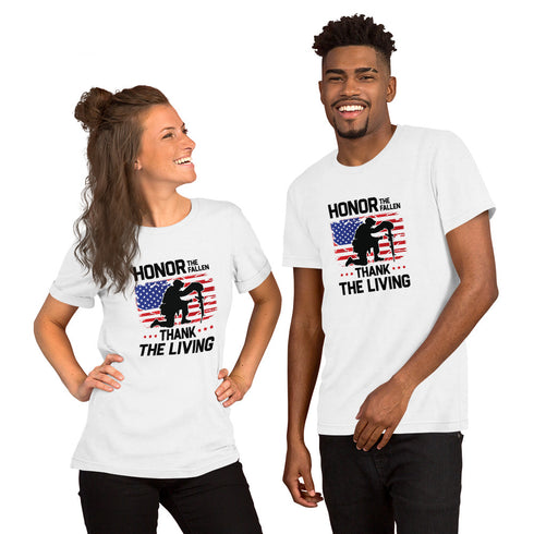 Honor The Fallen Thank The Living Memorial Day Short-sleeve unisex t-shirt - Mainstream Freedom
