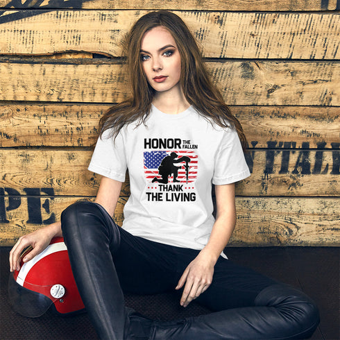 Honor The Fallen Thank The Living Memorial Day Short-sleeve unisex t-shirt - Mainstream Freedom