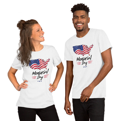 Memorial Day American Flag Short-sleeve unisex t-shirt - Mainstream Freedom