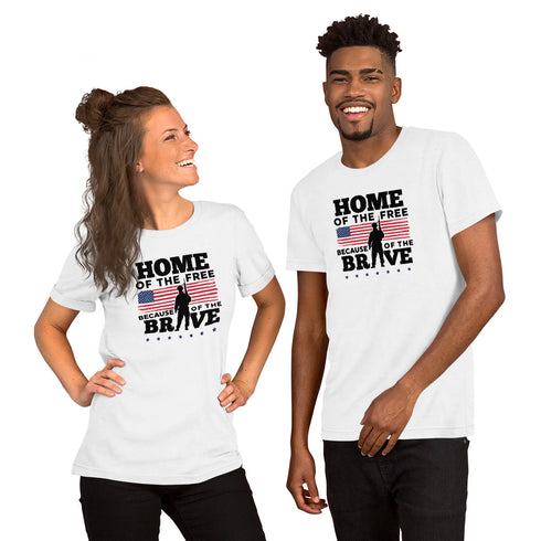 Home Of The Free Because Of The Brave Memorial Day Short-sleeve unisex t-shirt - Mainstream Freedom