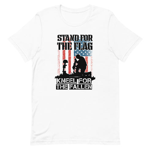 Stand For The Flag Kneel For The Fallen Short-sleeve unisex t-shirt - Mainstream Freedom