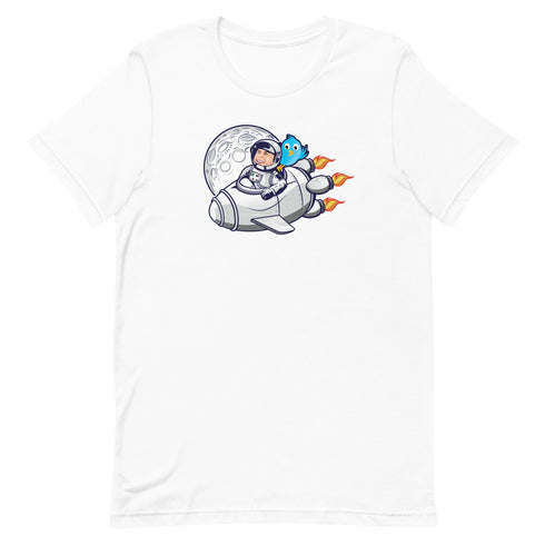 Elon Musk On A Spaceship With Twitter On Board Short-sleeve unisex t-shirt Elon Musk t-shirt - Mainstream Freedom
