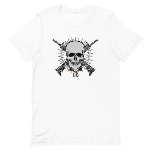 Skull with Guns and Bullets Unisex t-shirt - Mainstream Freedom