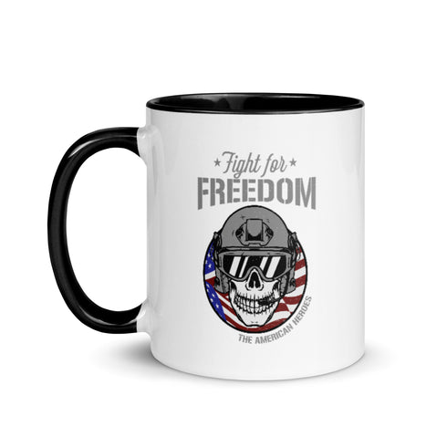 Fight For Freedom - The American Heroes Mug with Color Inside - Mainstream Freedom