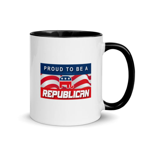 Proud To Be A Republican Mug with Color Inside - Mainstream Freedom