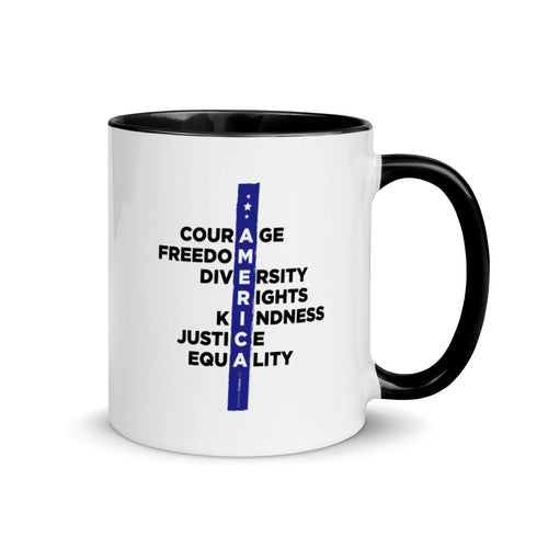 A.M.E.R.I.C.A. Mug with Color Inside - Mainstream Freedom