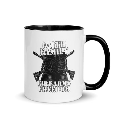 Faith Family Firearms Freedom Mug with Color Inside - Mainstream Freedom