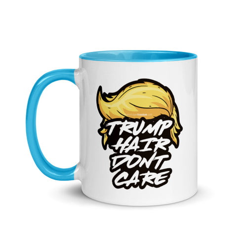 Trump Hair Don't Care Double Sided Humor Mug with Color Inside - Mainstream Freedom